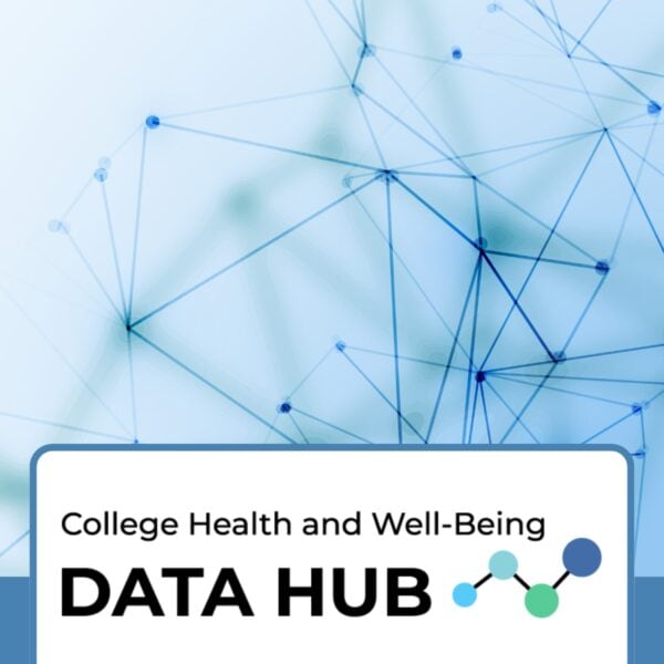 A background image of a diagram of lines and dots representing a network with the ACHA Data Hub logo on top.