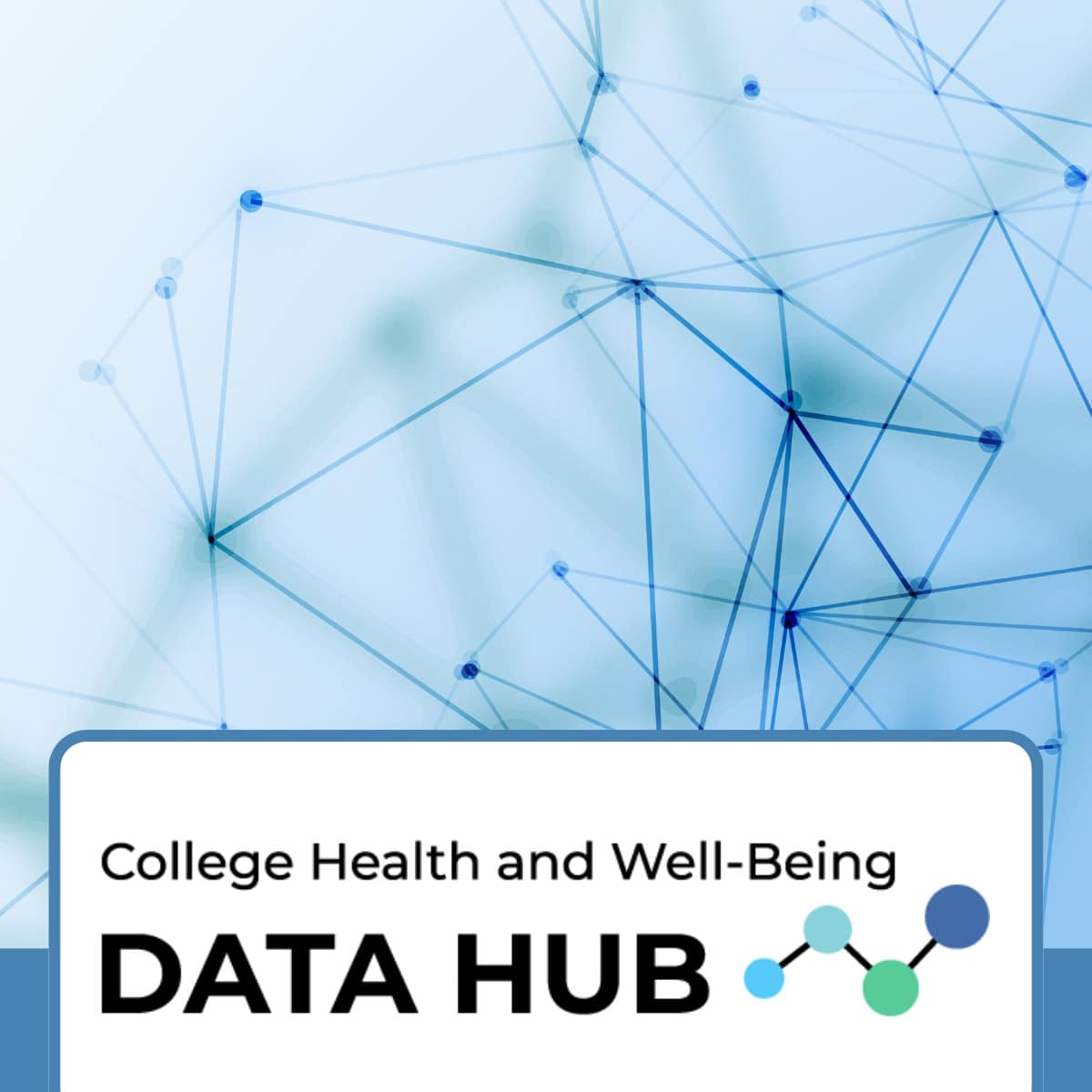 A background image of a diagram of lines and dots representing a network with the ACHA Data Hub logo on top.