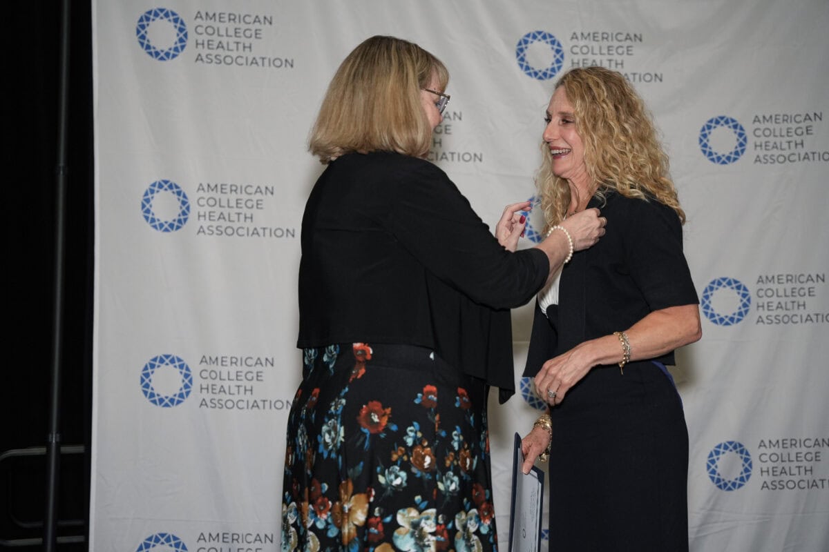Marguerite O'Brien receiving a Fellows pin