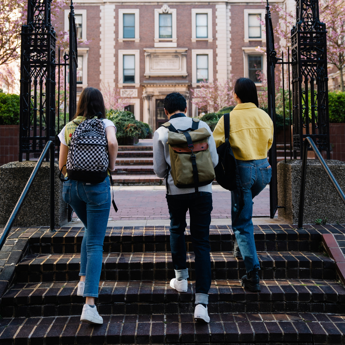 College students walking on campus
