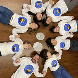 Carnegie Mellon University students on the floor in a group sound bath session