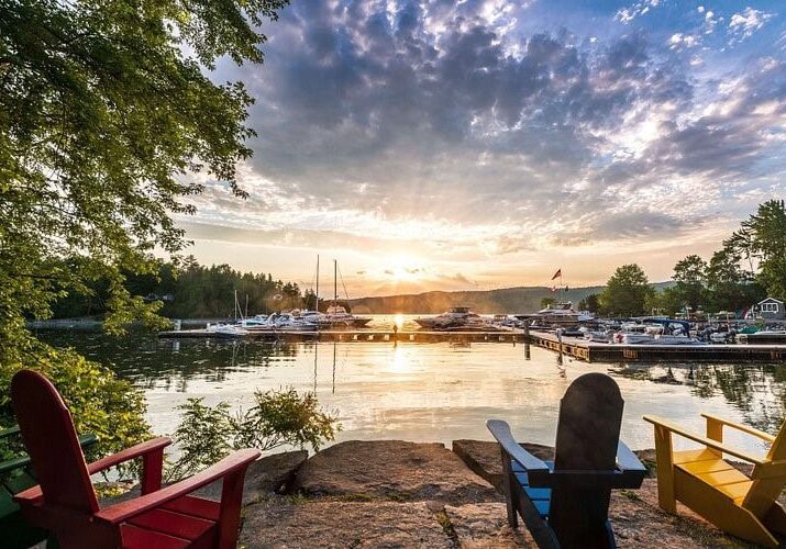 Scenic view of a harbor