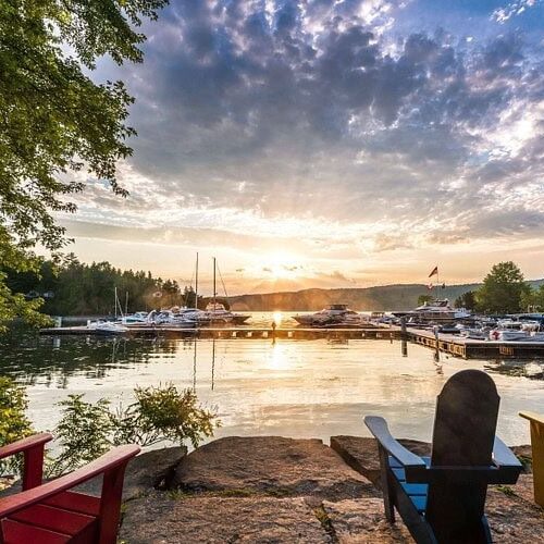Scenic view of a harbor