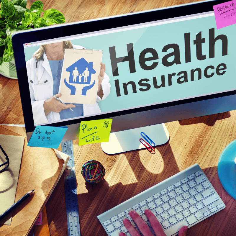 A computer screen that says Health Insurance