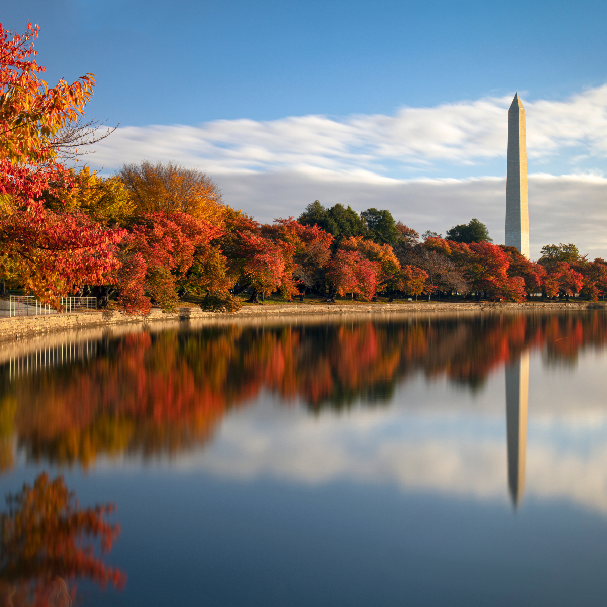 Washington Monument reflected in the water
