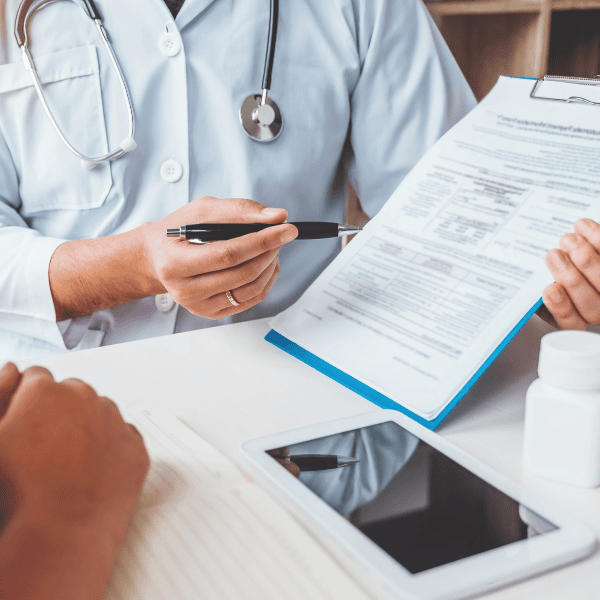 A doctor consulting a patient